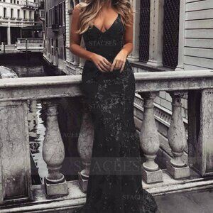 Stacees Black Trumpet/Mermaid Evening Dress